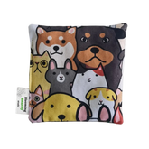 Handmade Kids Heat & Cold Pack featuring a cat-dog print, filled with Australian-grown lupin seeds for natural relief from bumps, bruises and growing pains.