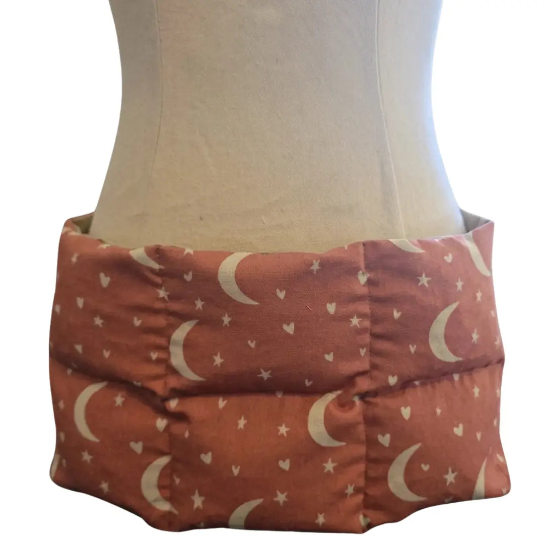 Moon and Stars lupin seed wearable heat and cold wrap worn around the waist