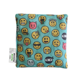 Handmade Kids Heat & Cold Pack featuring a emoji print, filled with Australian-grown lupin seeds for natural relief from bumps, bruises and growing pains.