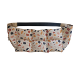 Leopard Confetti lupin seed wearable heat and cold wrap in colourful abstract animal print cotton fabric
