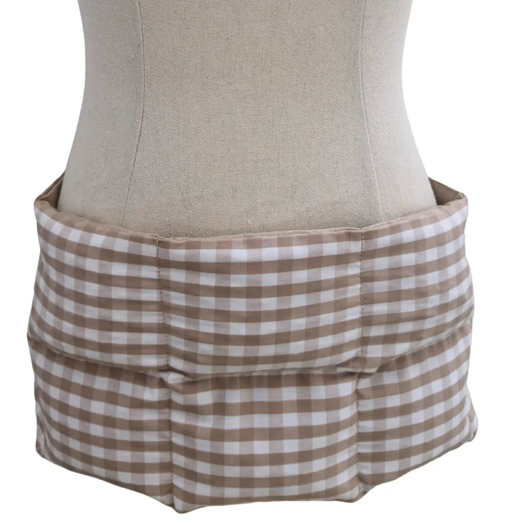 Wearable Heat & Cold Pack - Beige & White Gingham