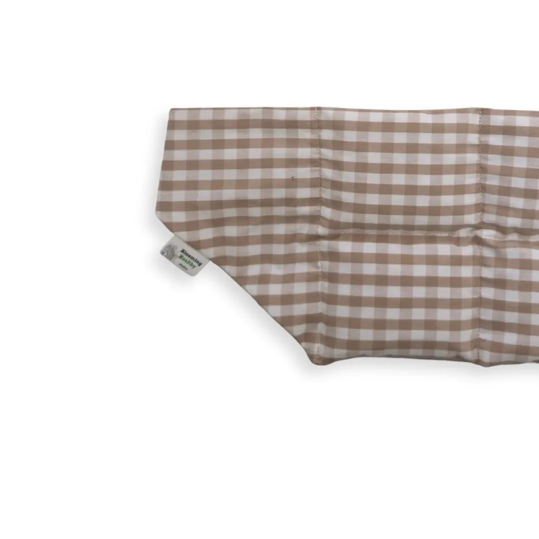 Wearable Heat & Cold Pack - Beige & White Gingham